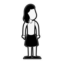 woman faceless cartoon icon vector illustration graphic design