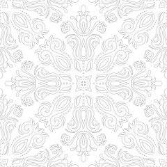 Classic seamless vector pattern. Damask orient ornament. Classic vintage light background