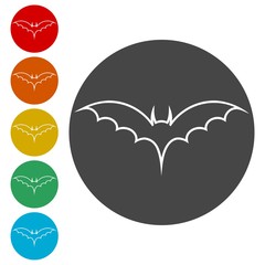 Bat Silhouette, Bats icons set