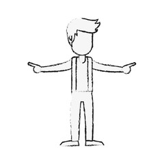 Young man celebrating cartoon icon vector illustration graphic design