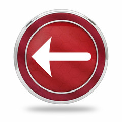 bouton flèche direction gauche rouge