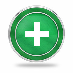 bouton plus addition vert