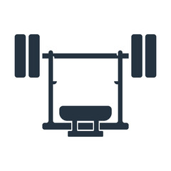 barbell exercise icon on white background, fitness, sport