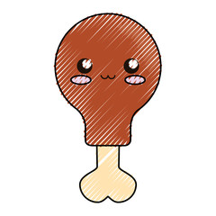 kawaii chicken leg icon