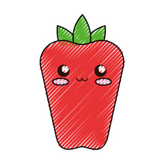 kawaii red pepper  vector illustration