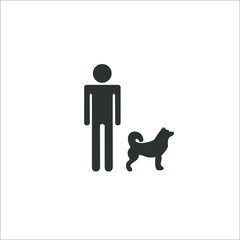 Man with dog vector