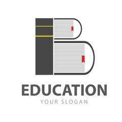 Initial B Education Book Logo Vector Illustration