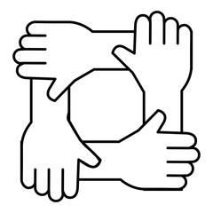 united teamwork hands icon vector illustration design