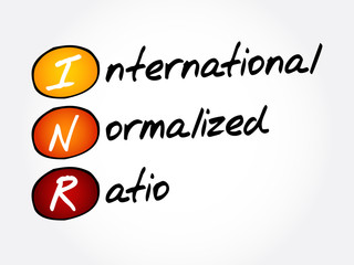 INR - International Normalized Ratio acronym, concept background
