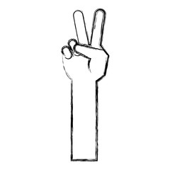 hand counting tow on fingers vector illustration design