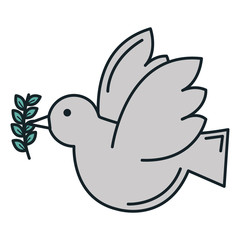 peace dove with olive branch vector illustration design