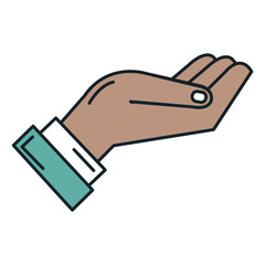 hand receiving isolated icon vector illustration design