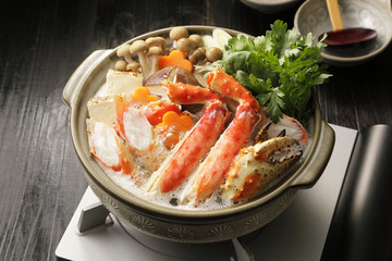 カニ鍋　Hot pot of red king crab
