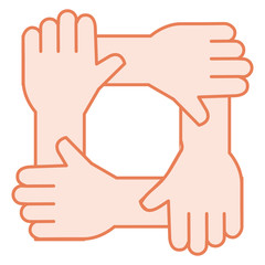 united teamwork hands icon vector illustration design