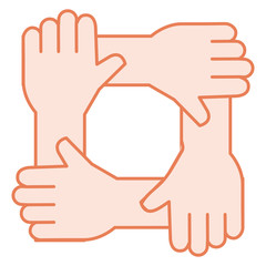 Obraz premium united teamwork hands icon vector illustration design