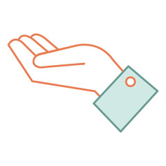 hand receiving isolated icon vector illustration design