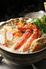 カニ鍋　Hot pot of red king crab