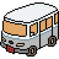vector pixel art van isomatric