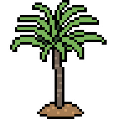 Obraz premium vector pixel art palm tree