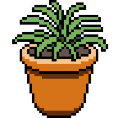vector pixel art plant pot
