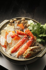 カニ鍋　Hot pot of red king crab