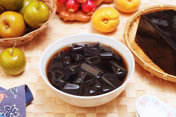 Grass jelly is a popular dessert in Taiwan  