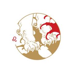 Zodiac circle symbol. Leo.