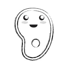 kawaii steak of meat icon 