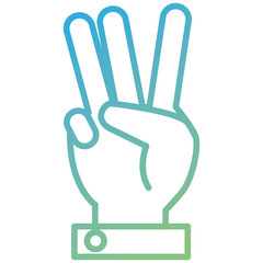 hand counting three on fingers vector illustration design