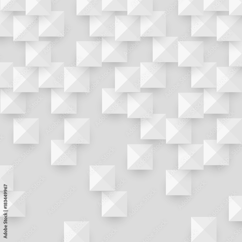 Poster white abstract texture with geometric shape squares