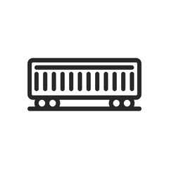 Cargo Wagon Train Railcar Container Minimalistic Flat Line Icon