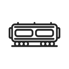 Cargo Wagon Train Railcar Container Minimalistic Flat Line Icon