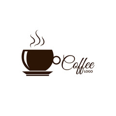 Coffee cup logo design on white bg vector eps 10