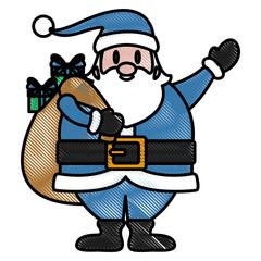 Funny santa claus cartoon icon vector illustration graphic design