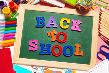 Welcome Back To School Banner; School Supplies