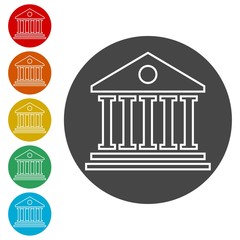 Bank building icon, vector icon