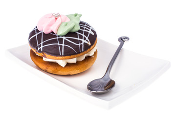 Biscuit bush cake on white