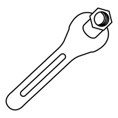 wrench key with nut vector illustration design