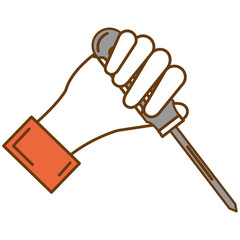 hand with screwdriver tool vector illustration design