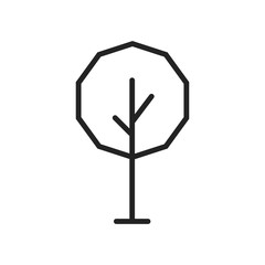 Tree Wood Forest Branch Green Park Plant Minimalistic Flat Line Vector Icon