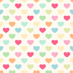 Cute primitive retro seamless pattern with hearts