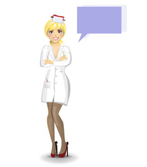 Woman Doctor (or girl nurse) with space for text
