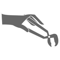 hand with clamp tool isolated icon vector illustration design
