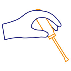 hand with screwdriver tool vector illustration design