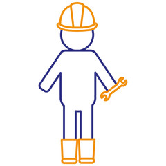 constructor silhouette with wrench vector illustration design