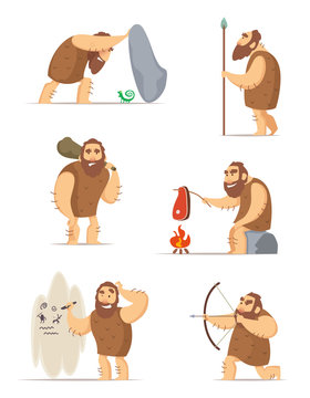 Caveman and different action poses