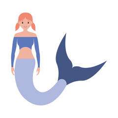Cute smiling  mermaid icon