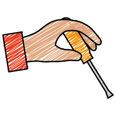 hand with screwdriver tool vector illustration design