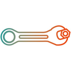 wrench key with nut vector illustration design