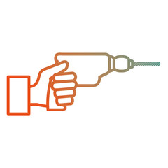 hand with drill electric tool isolated icon vector illustration design